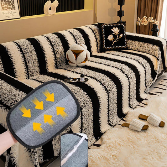 Housse de canapé en peluche antidérapante douce