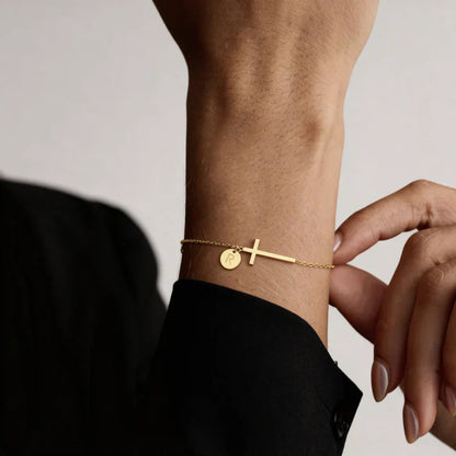 Bracelet Croix Initiale Personnalisée