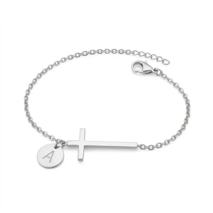 Bracelet Croix Initiale Personnalisée